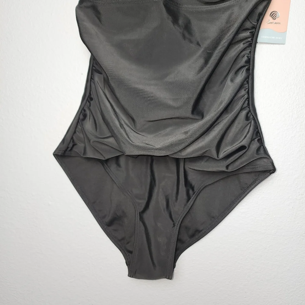 Smismivo black one piece swimsuit. Medium - Picture 4 of 12